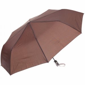 Мини-зонт , полуавтомат, 3 сложения, купол 90 см., 8 спиц, чехол в комплекте, коричневый Ultramarine. Цвет: коричневый