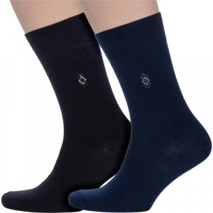 Носки , 2 пары, размер 27-29, черный, синий PARA socks. Цвет: синий/черный