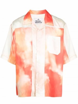 Рубашка с короткими рукавами и принтом тай-дай Vivienne Westwood. Цвет: оранжевый