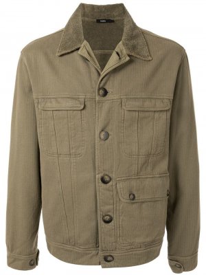 Куртка-бомбер с длинными рукавами Bassike. Цвет: зеленый