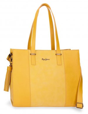 Женская сумка хэнд , желтая Pepe Jeans Bags. Цвет: желтый