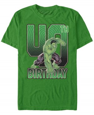 Мужская футболка с коротким рукавом marvel hulk smash 40th birthday Fifth Sun, изумрудный