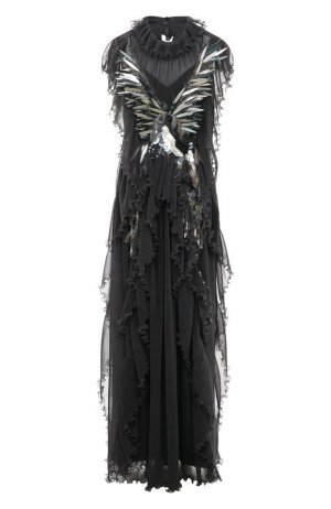 Платье с отделкой пайетками Alberta Ferretti. Цвет: серый