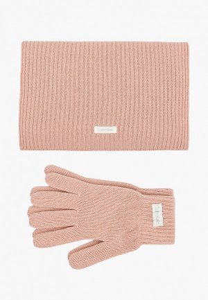 Шарф и перчатки Calvin Klein. Цвет: розовый