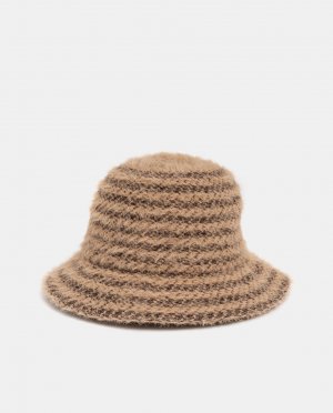 Полосатая шляпа-клош в коричневых тонах , коричневый Nine West