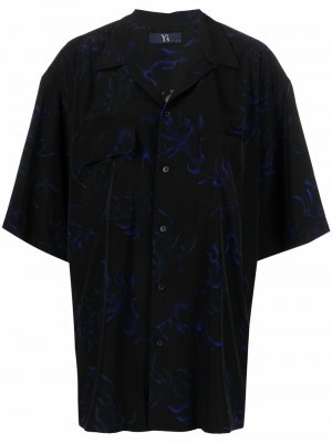Ys abstract-print oversized shirt Y's. Цвет: черный