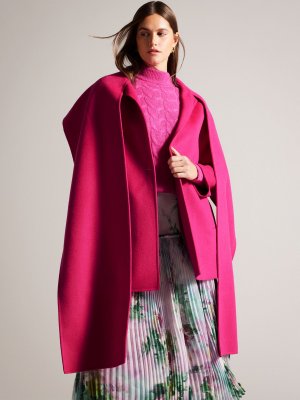 Короткое пальто Skylorr с шарфом , ярко-розовый Ted Baker
