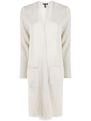 Кардиган-пальто с блестками Eileen Fisher. Цвет: белый