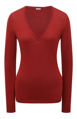 Облегающий пуловер с V-образным вырезом malo. Цвет: красный