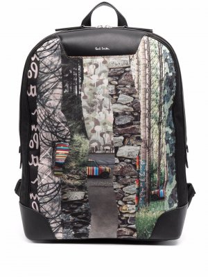 Multi-print backpack PAUL SMITH. Цвет: черный