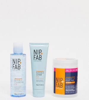 Набор из 3 отшелушивающих средств по уходу за кожей с гликолевой кислотой NIP+FAB (СКИДКА -42%)-Бесцветный