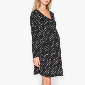 Ночная рубашка для периода беременности и грудного вскармливания LA REDOUTE MATERNITÉ. Цвет: черный наб. рисунок