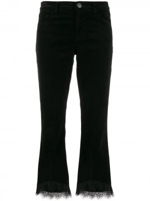 Укороченные брюки с кружевом J Brand. Цвет: черный
