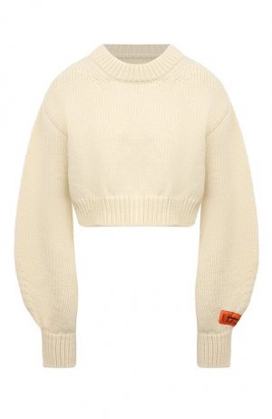 Шерстяной свитер Heron Preston. Цвет: кремовый