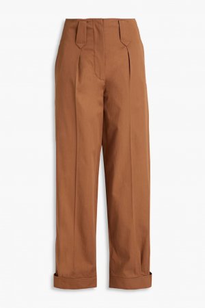 Зауженные брюки из хлопкового твила со складками , коричневый Kenzo