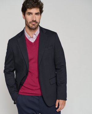Мужской пиджак раздельного трикотажа стандартного кроя , темно-синий Roberto Verino
