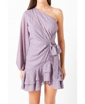 Женское мини-платье на одно плечо endless rose, фиолетовый Rose