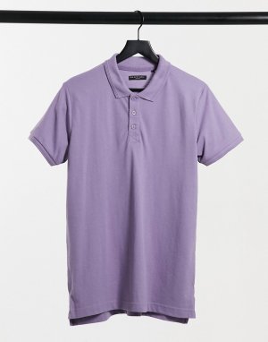 Лиловая футболка-поло с короткими рукавами -Фиолетовый Brave Soul