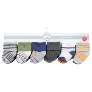 Махровые носки для новорожденных мальчиков и малышей, оранжево-синие ацтекские, 12 шт. Luvable Friends