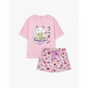 Пижама , размер M (44), мультиколор, розовый Gloria Jeans. Цвет: розовый/микс