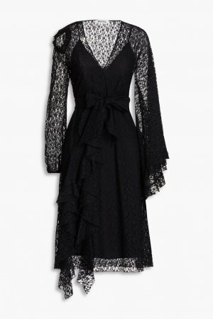 Кружевное платье с оборками и вырезом, черный Vivetta