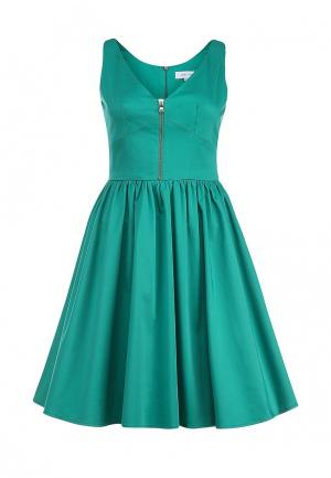 Платье LOST INK EMILY ZIP FRONT DRESS. Цвет: зеленый