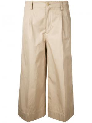Укороченные брюки 08Sircus. Цвет: телесный