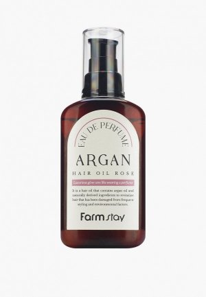 Масло для волос Farmstay Аргановое с ароматом розы, 100 мл. Цвет: белый