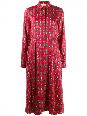 Платье Teri Medallion Mulberry. Цвет: красный
