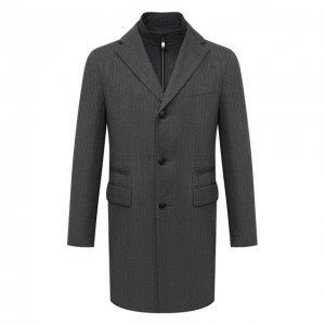 Шерстяное пальто Corneliani. Цвет: серый