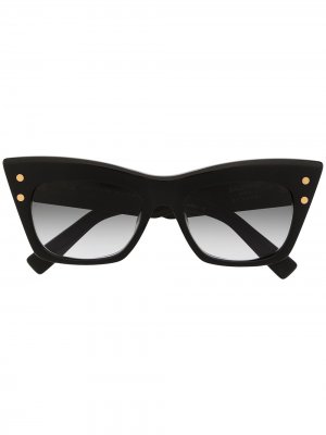 Солнцезащитные очки в массивной оправе Balmain Eyewear. Цвет: черный