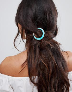 Черепаховая заколка для волос в виде полумесяца -Синий Orelia