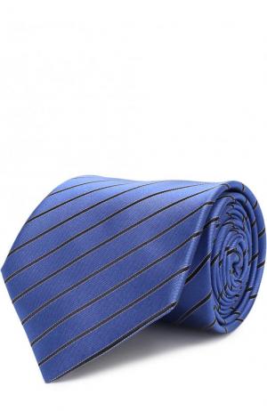 Шелковый галстук в полоску Lanvin. Цвет: синий