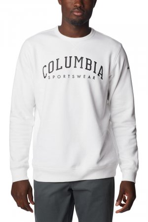 Мужской свитшот с круглым вырезом и логотипом , белый Columbia