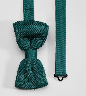 Трикотажный узкий галстук-бабочка Heart & Dagger. Цвет: зеленый