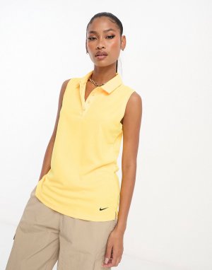 Желтая футболка-поло без рукавов Golf Victory Dri-Fit Nike