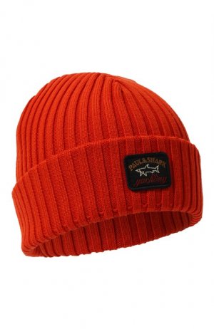 Шерстяная шапка Paul&Shark. Цвет: оранжевый