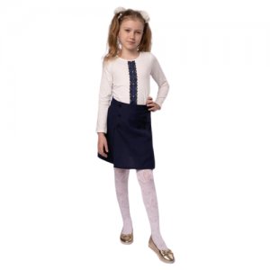 Школьная блузка для девочки, цвет белый, рост 122 см Мануфактурная лавка. Цвет: белый