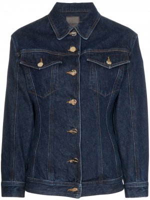 Приталенная джинсовая куртка GOLDSIGN. Цвет: синий