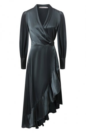 Шелковое платье Zimmermann. Цвет: зелёный