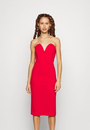 Коктейльное/праздничное платье DOLLY V NECK MIDI Wal G, цвет red G
