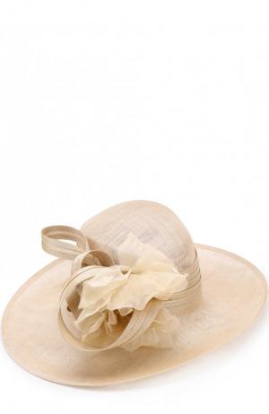 Соломенная шляпа с декором в виде цветка Philip Treacy. Цвет: бежевый