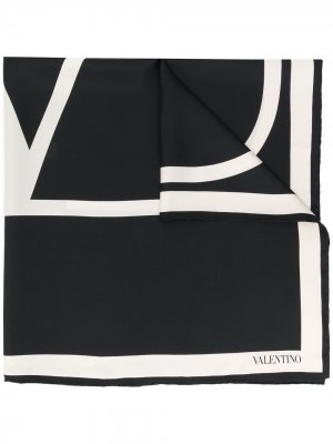 Квадратный платок с логотипом VLogo Valentino. Цвет: черный