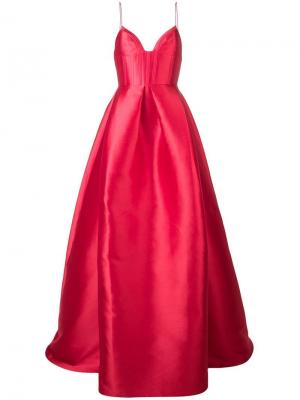 Расклешенное вечернее платье макси Alex Perry. Цвет: красный