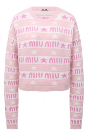 Кашемировый пуловер Miu. Цвет: розовый