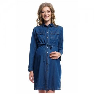 Платье Х- силуета джинсовое NewForm 4000.1078 (44-52) (Голубой; Размер 44). Цвет: голубой