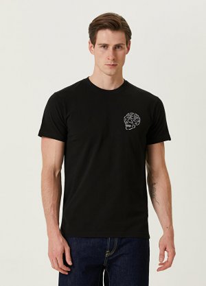 Черная футболка из органического хлопка с принтом логотипа Deus Ex Machina. Цвет: черный