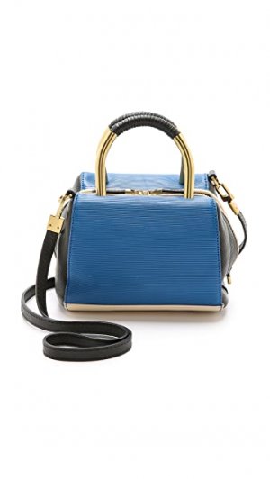 Небольшая сумка-портфель Hare + Hart. Цвет: ярко-голубой