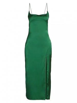 Атласное платье-миди Notte , темно-зеленый Jacquemus