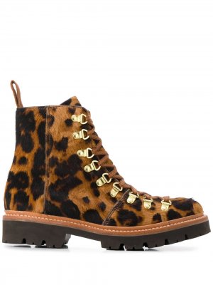 Ботинки Nanette с леопардовым принтом Grenson. Цвет: коричневый